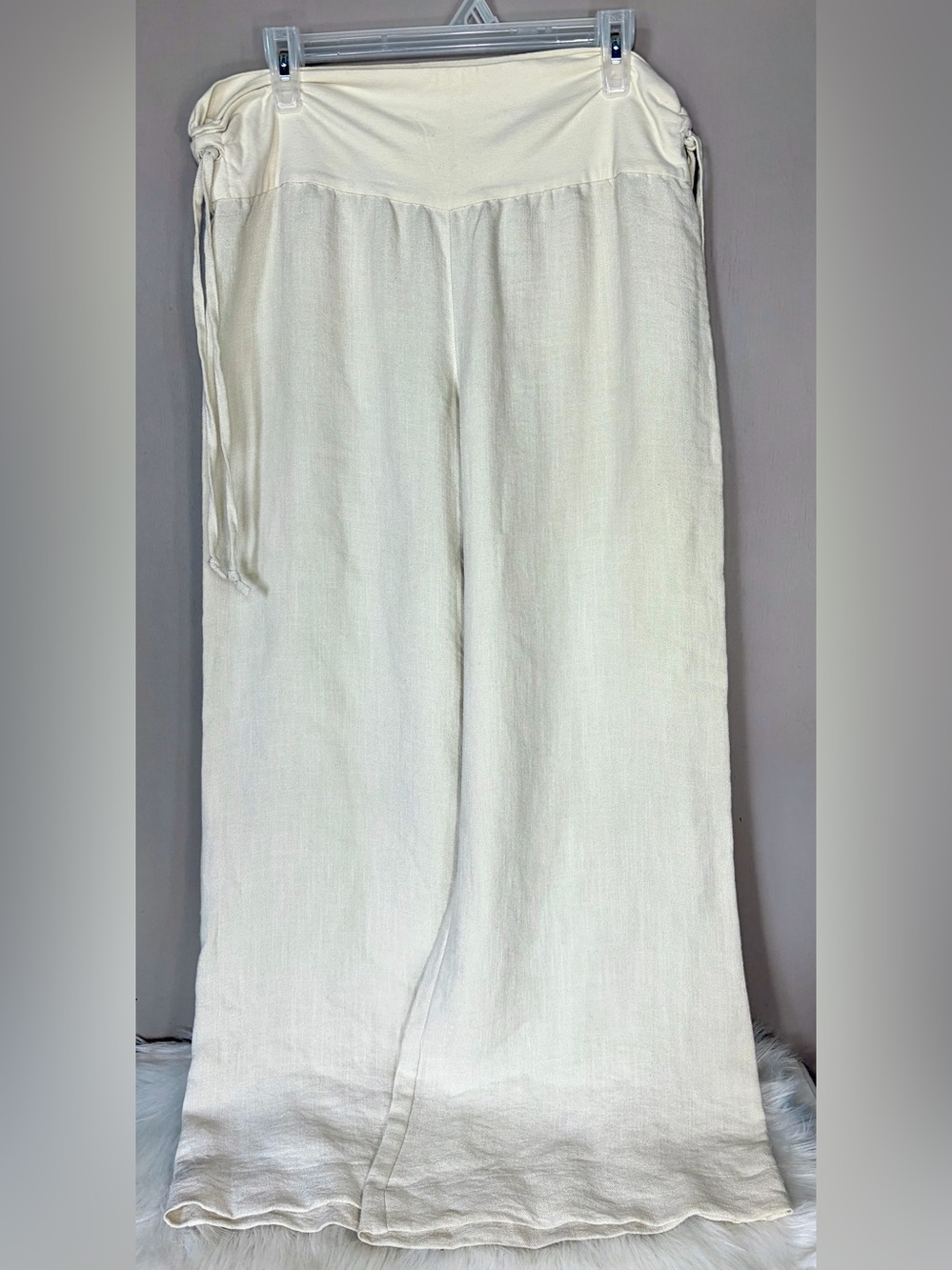 MELANIE LYNE Wide Leg Linen-Blend Pants
